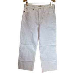 NWT J. Crew Slim Wide Leg Jeans White Wash Denim Stretch High Rise Nautical 29